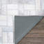 Tapis géométrique en polyester tissé à la main gris / brun-149608524