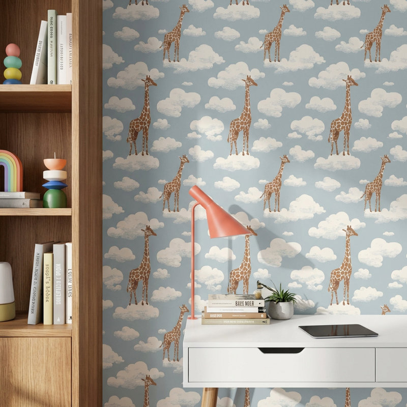 Girafe et papier peint amovible mural, Non tissé, non collé