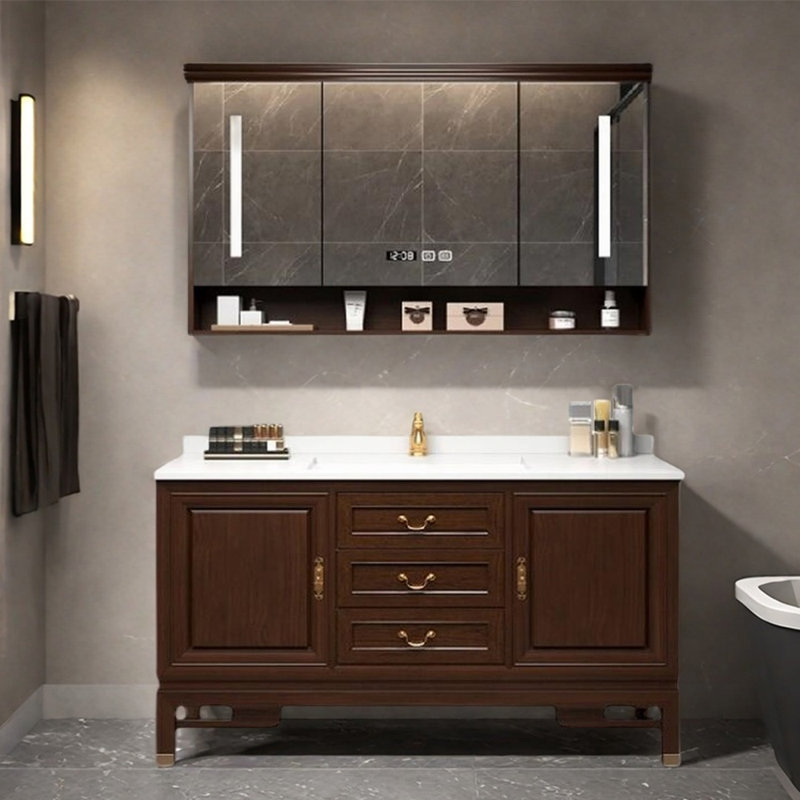 Meuble-lavabo de style américain rétro, H 33,5 po x l 55,1 po x P 21,7 po