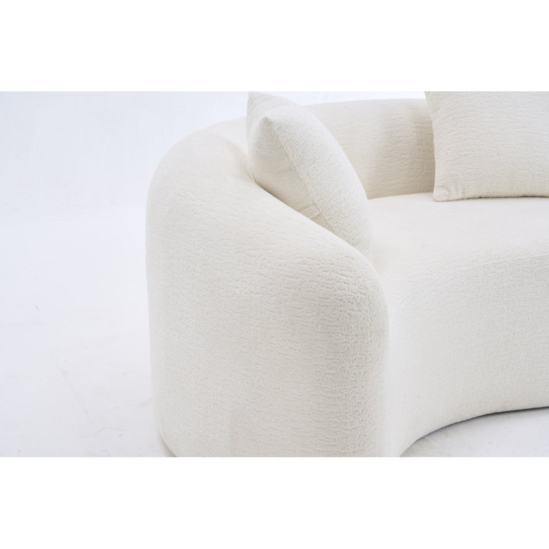 Boneless LY-042 S-Curved Chenille Sectional Sofa: Dual-Depth (21.3" & 26.8"), No Assembly, Compact For Small Spaces, 300 Lbs, 66.9" L