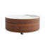 Table basse ronde mobile avec roulettes et 2 tiroirs-129998324
