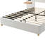 Grand lit tapissier en velours beige