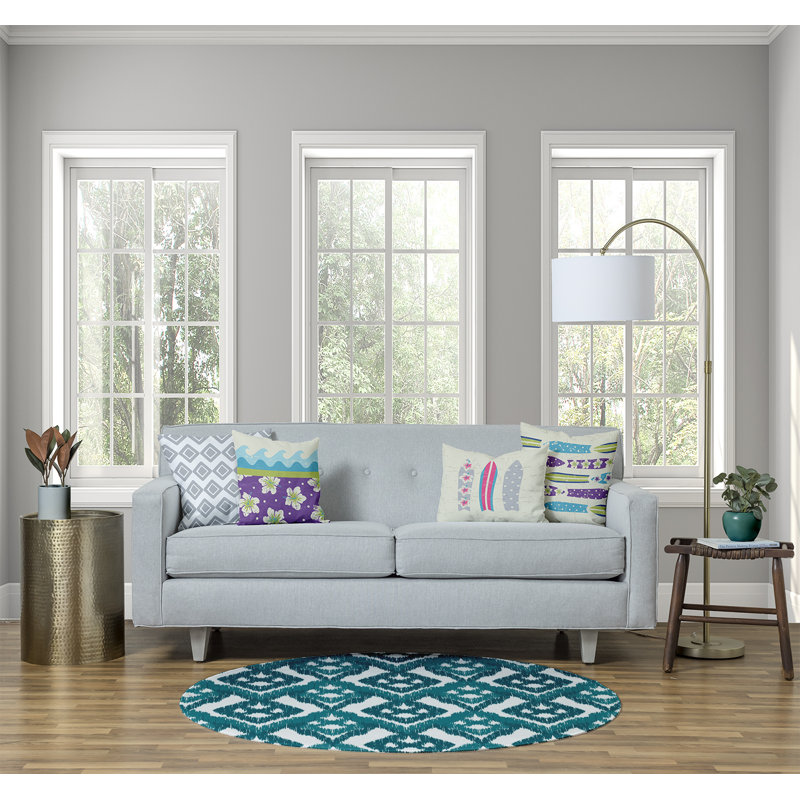 Chenille Ikat Indoor Rug, Round 5'