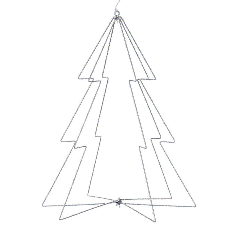Latitude Run® 240 lights x 24" Warm White Twinkle LED Tree Steel Wire Silhouette Light., 240, 24"