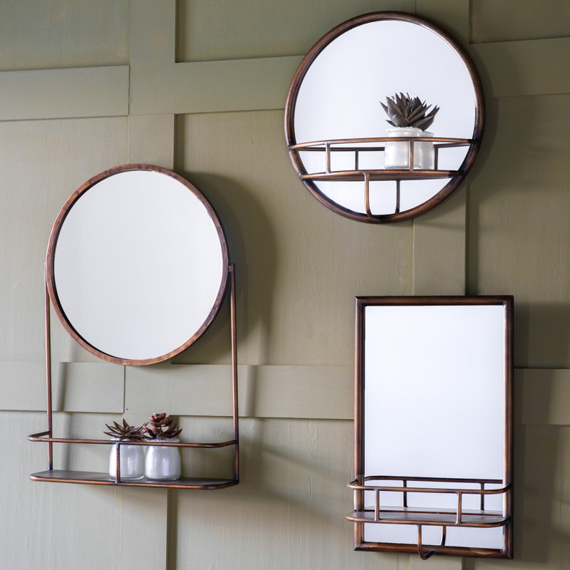 Fıratcan Metal Flat Wall Mirror, Bronze
