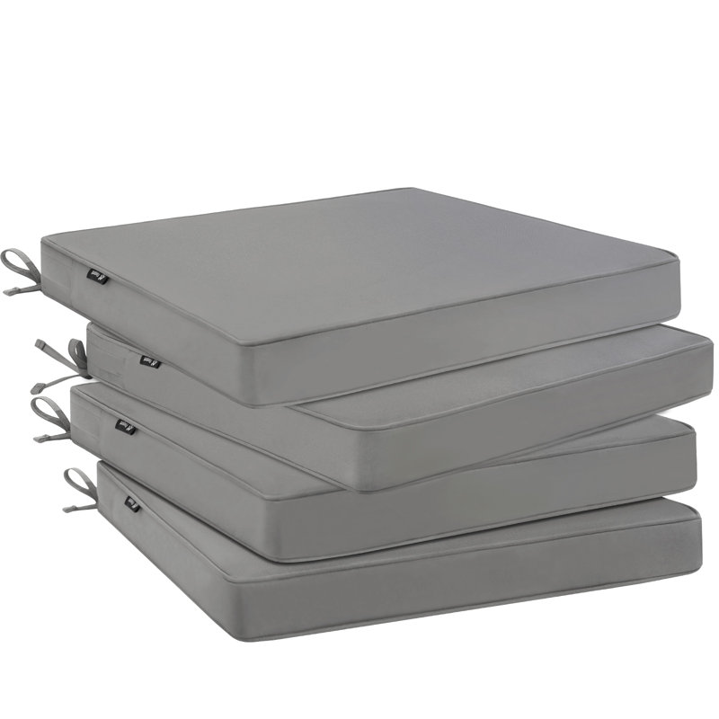 Water-Resistant Outdoor Seat Cushions(Set of 4), 19"×19", gray