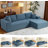 Cottle 108" Cloud Couch Sectional, Modular Sectional Sofa with L-Shaped Chaise, Deep Seat Sectional Modular Couch for Living Room, No Assembly Required-859358698-859358696