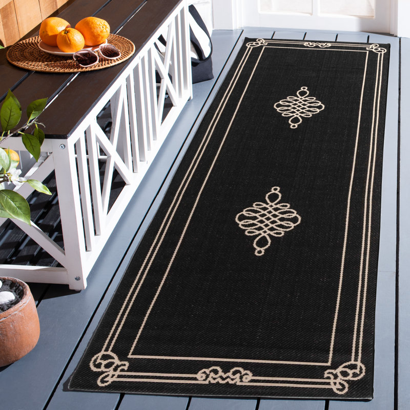 Runner Indoor/ Outdoor Geometric Shapes Area Rug, Runner 69 x 152 cm