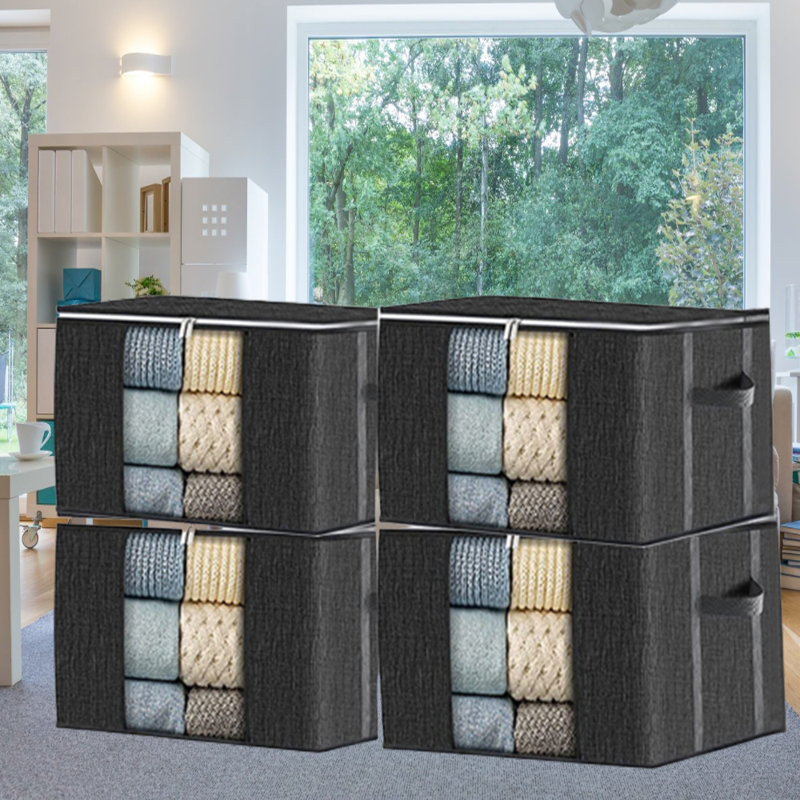 Fabric Storage Bag Set, Black