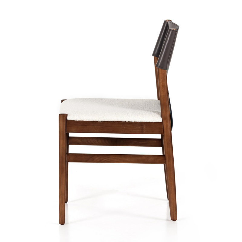 Lulu Side Chair in Espresso/Cardiff Cream, Brown Leather Blend//Cardiff Cream