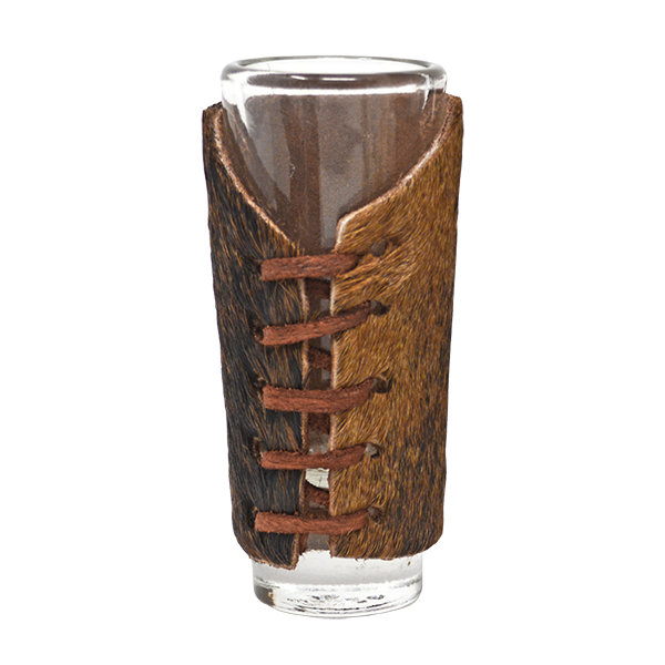 Ensemble de 6 verres à liqueur en cuir de vache