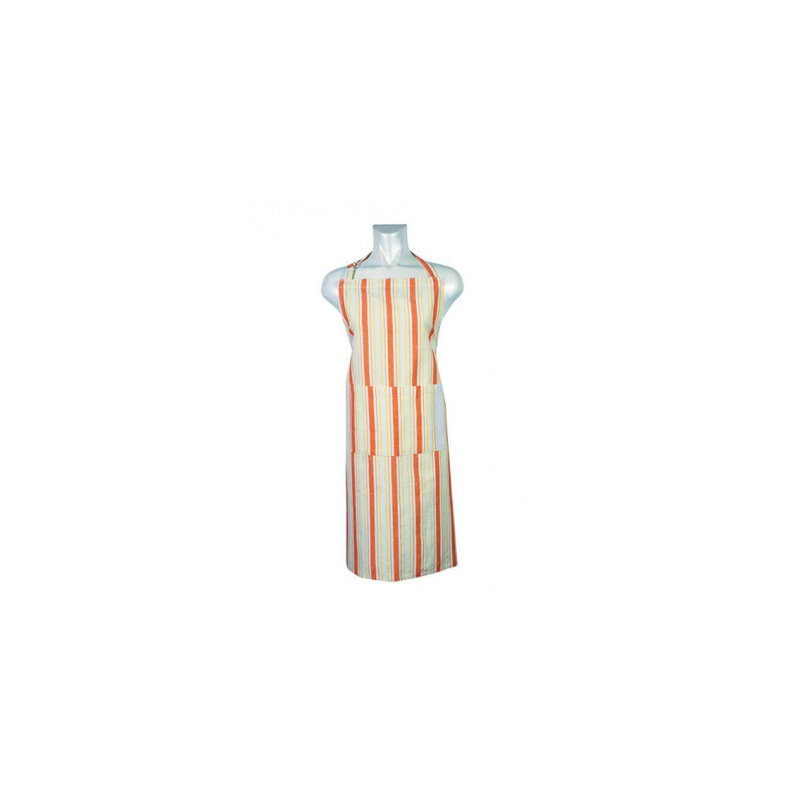 Lovitz Striped Bib Apron, Orange