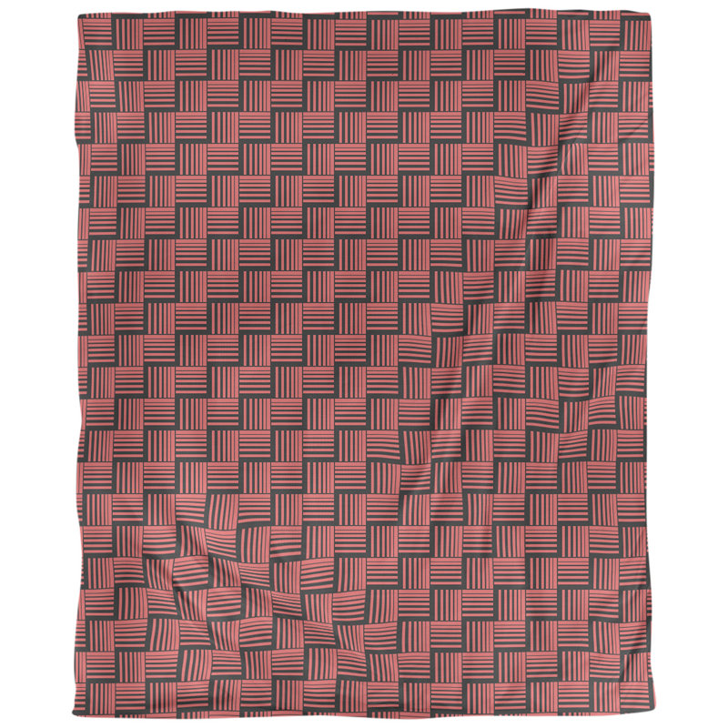 Tissu basketweave contrast, Rouge, L 58 po x l 36 po, Lin naturel paloma