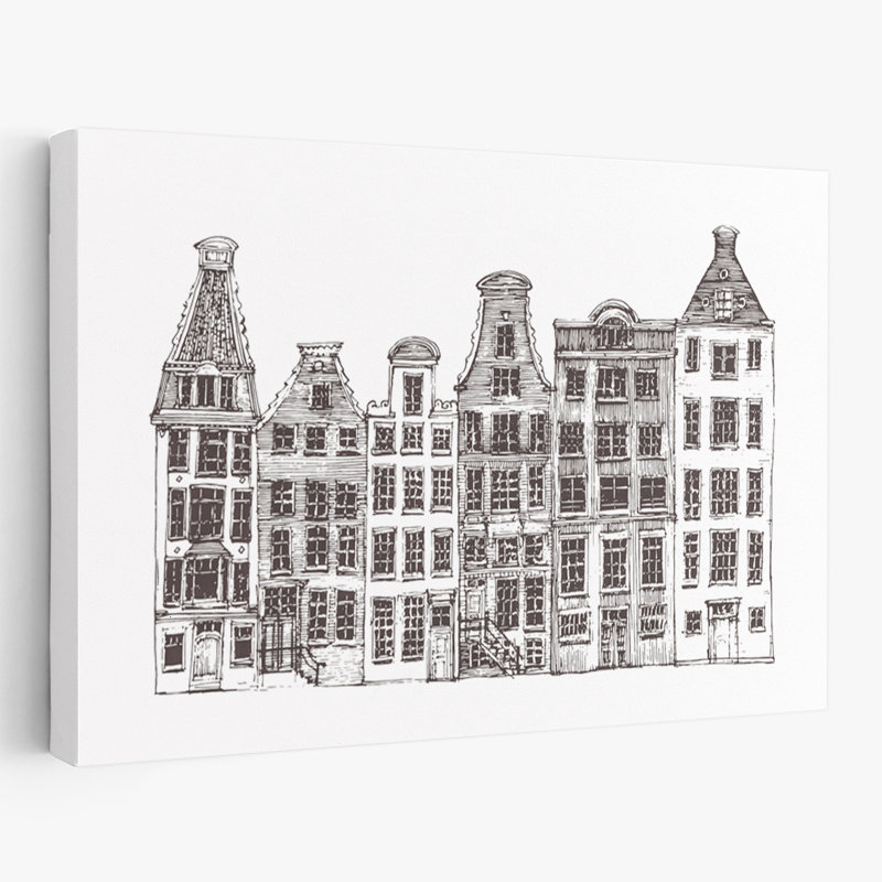 Amsterdam I - gens, endroits, architecture, Europe, illustration, paysages urbains, Pays-Bas, Amsterdam, art