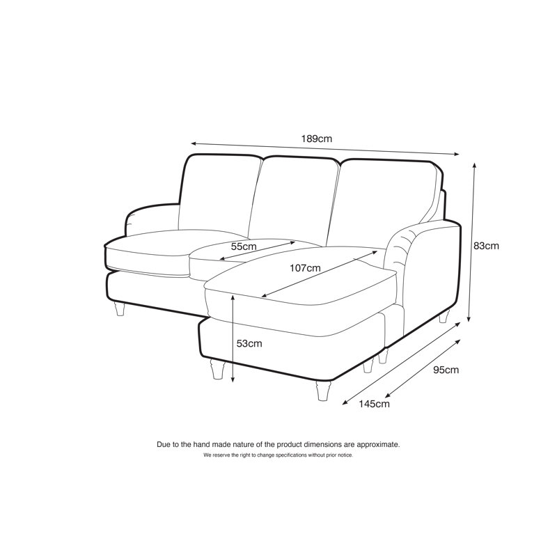 Galilee Chaise Sofa, Putty, Right Hand Facing