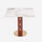 33.5" Sintered Stone Table with Wooden Leg & Gold Base, Modern Square Dining Table