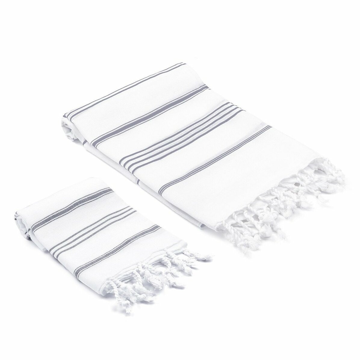 Abbie Organic Cotton Black and White Hand Towel + Reviews