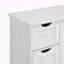 Armoire de rangement blanche avec tablette réglable et tiroirs