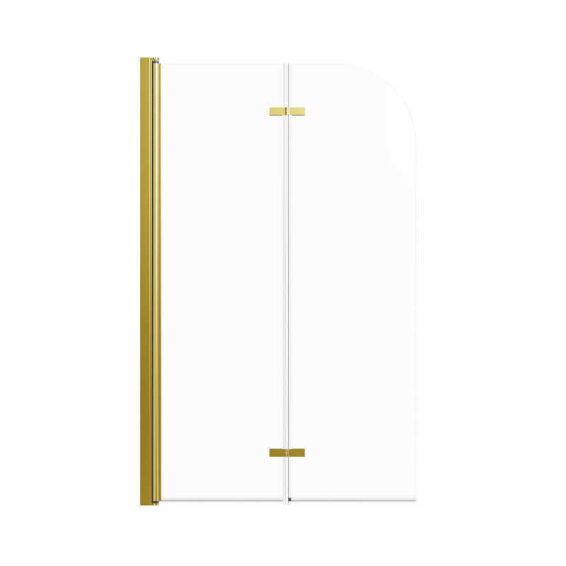 34" W X 58" H Bathtub Pivot Door Panel, 1/4" (6mm) Thick Clear Tempered Glass, Reversible Installation, Stable Wall Support Bathroom Shower Tub Door, Fixed Clamps