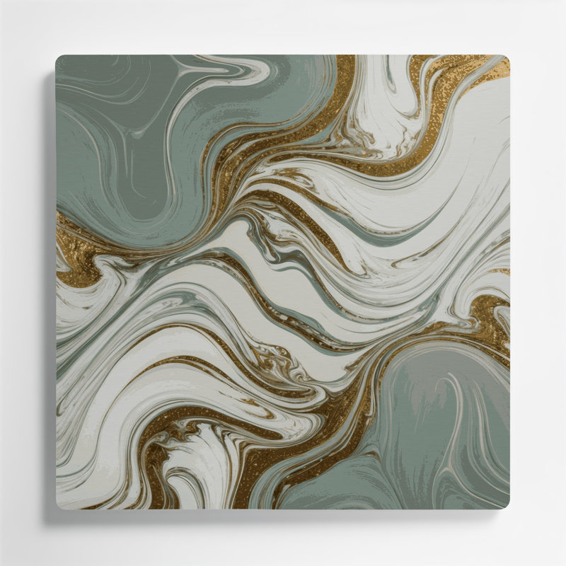 Art abstrait abstrait en métal brun 93, H 16 po x l 16 po