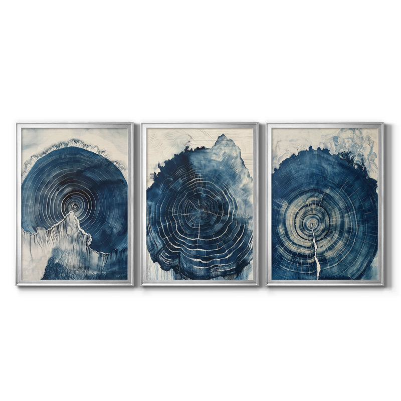 ABSTRACT Series CCV III - Toile tendue avec châssis sur mesure - 3 pièces, H 19 po x l 27 po