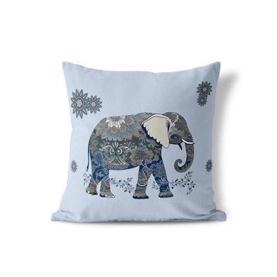 Jumbo Floral Floral Outdoor Reversible Throw Pillow