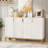 59" Wide Modern Simple White Gold Sideboard