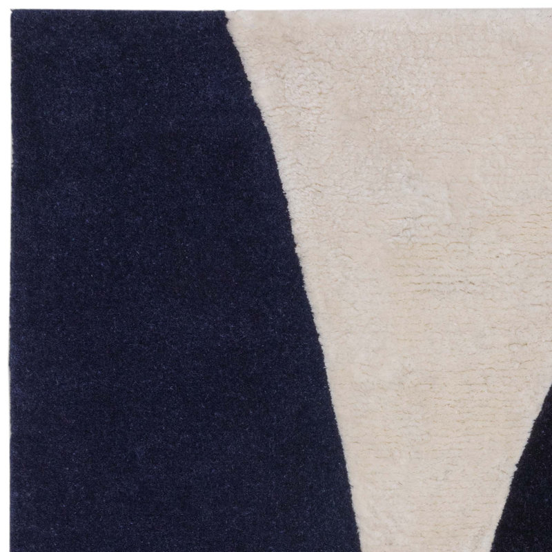 Corel Geometric Handmade Hand Tufted Navy Area Rug, Rectangle 120 x 170cm
