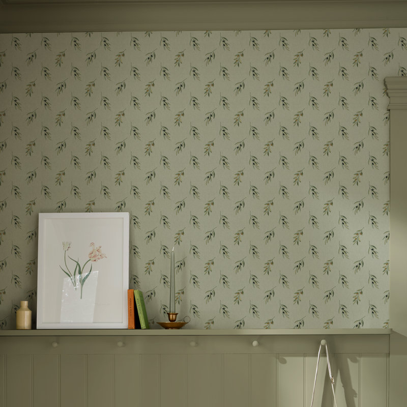 Sophie Allport Olive Branch Greenhouse Wallpaper, Green