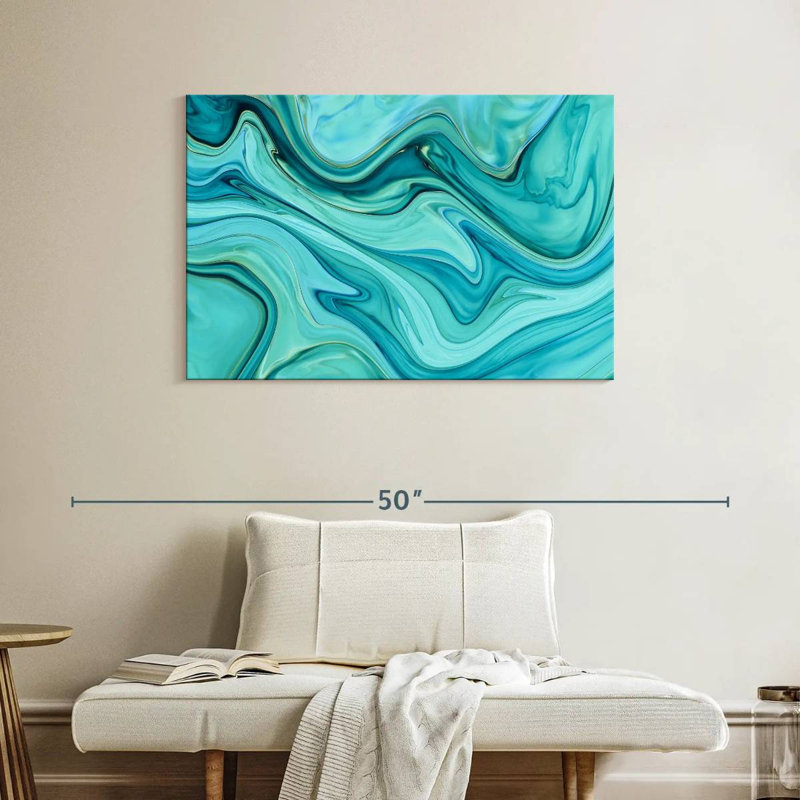 Avery Aqua Abstract, 26" H x 39" W