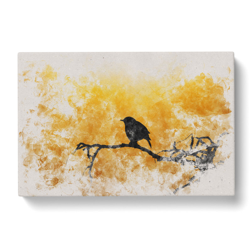Bird At Sunset - Wrapped Canvas Print, 50cm H x 76cm W x 3cm D