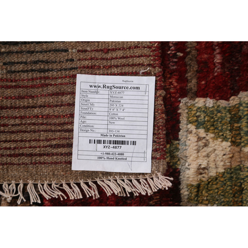 One-of-a-Kind Rectangle 7'4'' X 9'8'' New Age Wool Area Rug in Red
