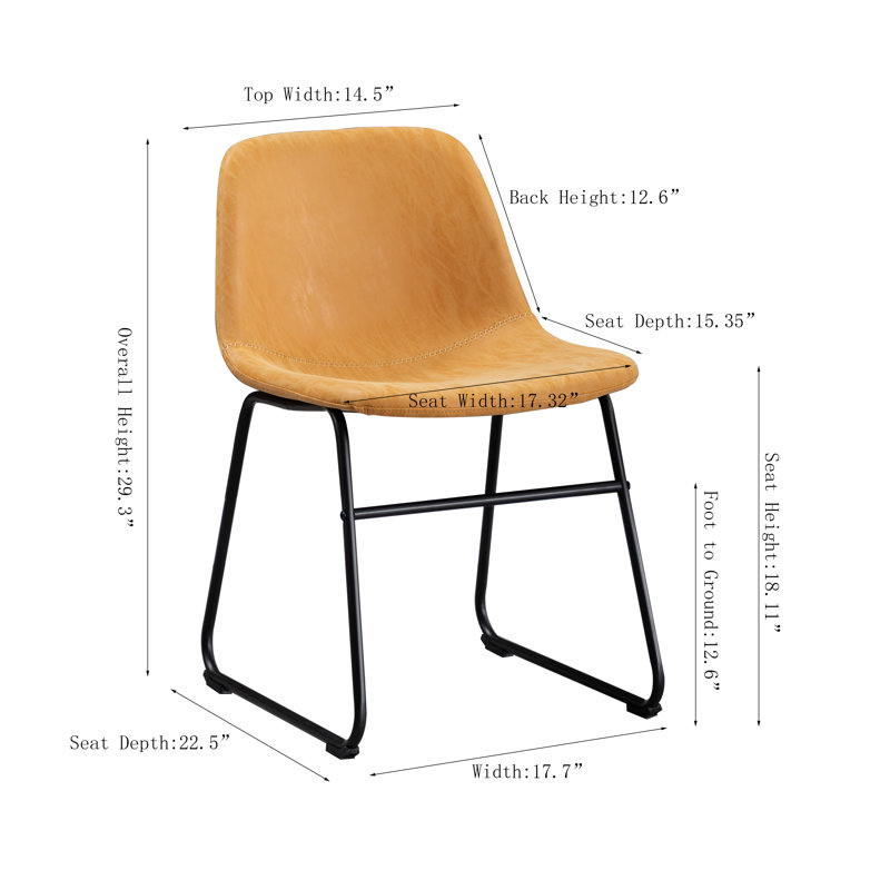 Davey Faux Leather Upholstered Side Chair, Tan