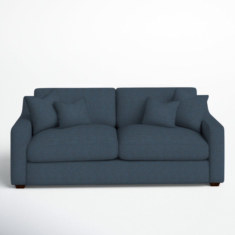 Rhodes Upholstered 94.5'' Sofa, Zuma Navy Textured Linen
