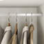 198 cm H Modern 2-Door Wardrobe with 2 Drawers and Solid Wood Legs, White & Natural Wood