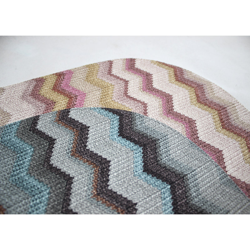 Montavion Polyester Chevron / Zig Zag Placemat, Pink/Blue/Grey