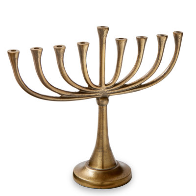 Esther Menorah Gold Metal Hanukkah