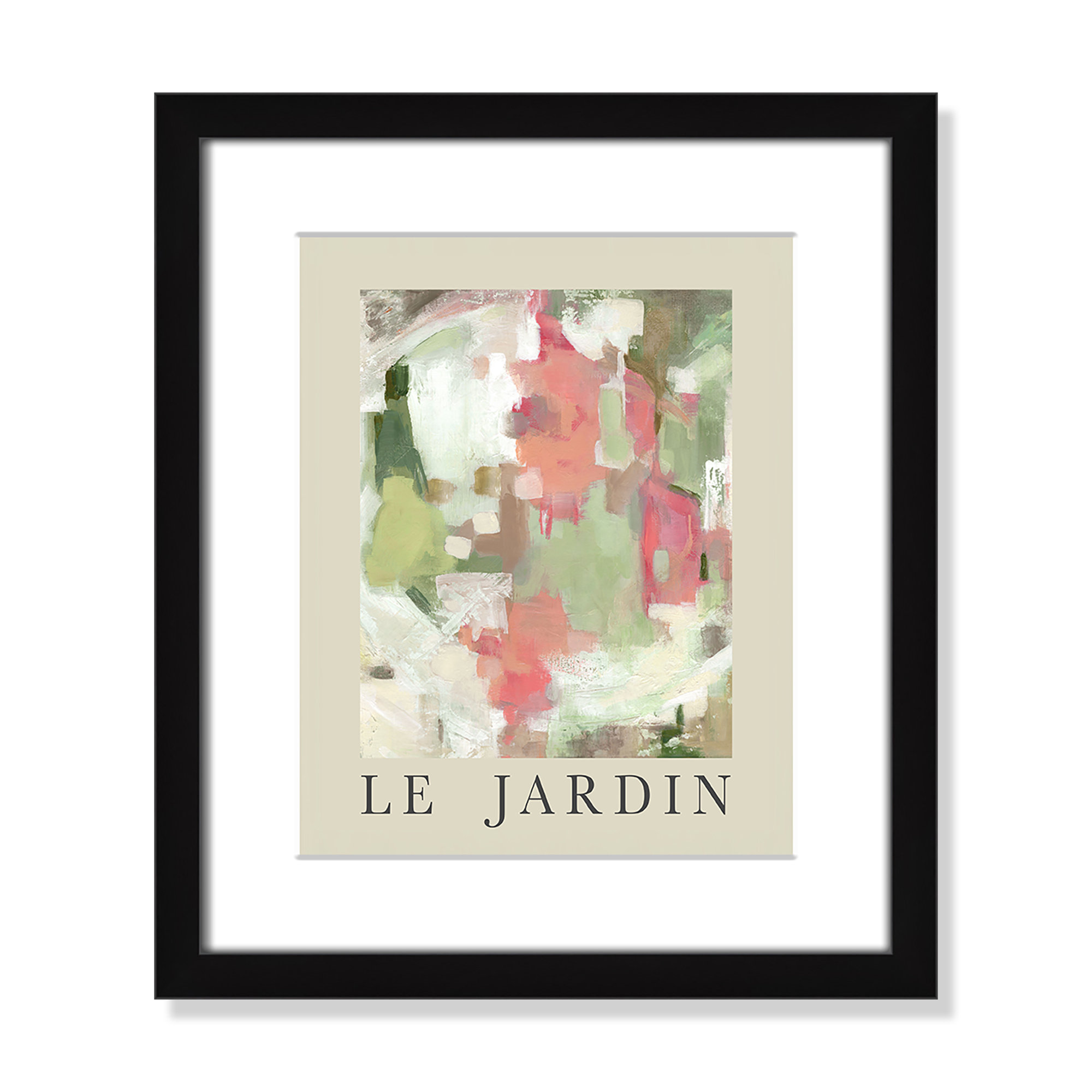 Botanical Poster Collection " Le Jardin " by Carol Robinson, 15" H x 13" W x 1.25" D, Black Single Picture Frame, Yes