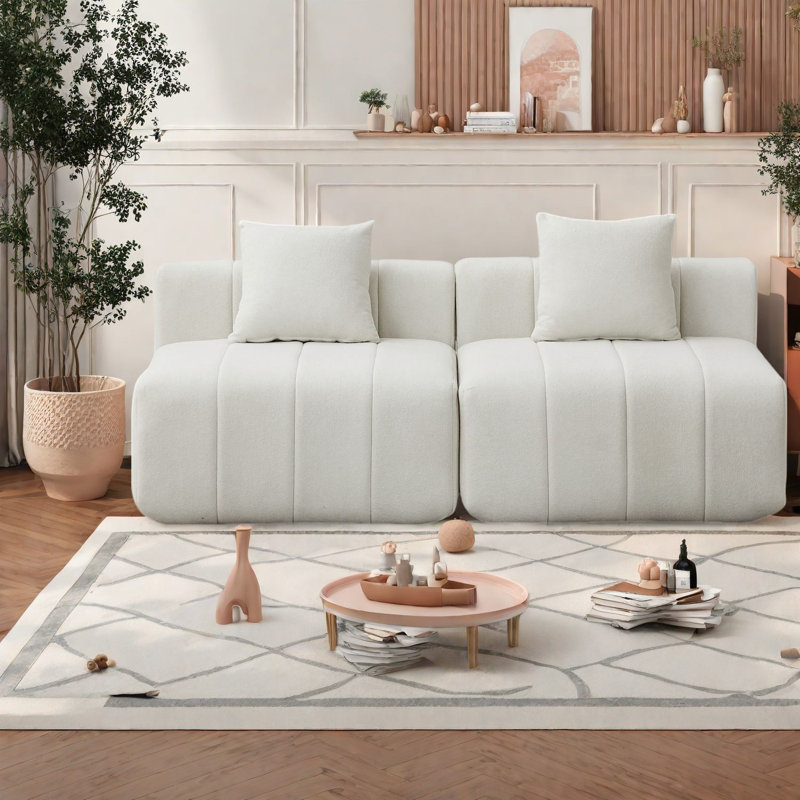 Canapé modulaire symétrique en chenille pour la maison, sans assemblage