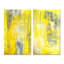 «Gray and Yellow Merging Abstract IV», ensemble de 2 peintures sur toiles-1059947233-1059947232