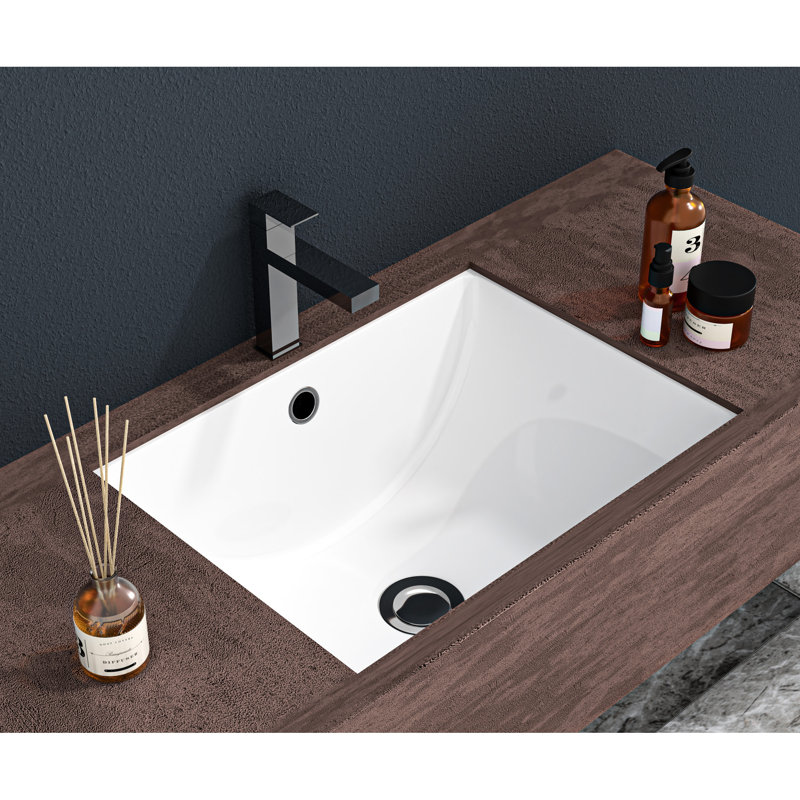 Lavabo de salle de bain encastré blanc, Blanc / gris clair