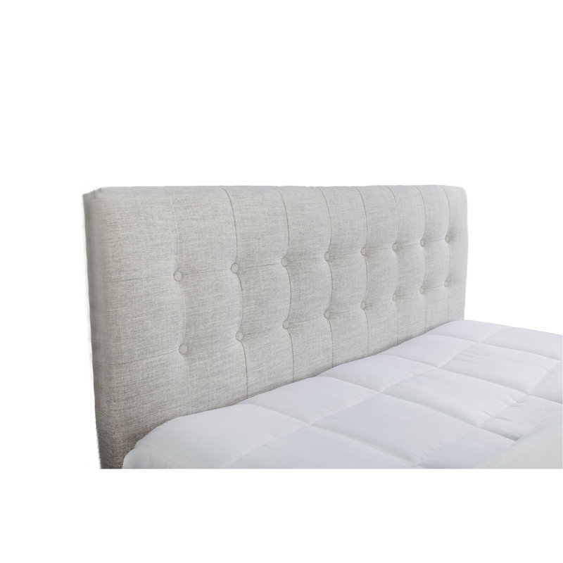 Lit tapissier avec 2 tables de chevet, Beige, Très grand lit