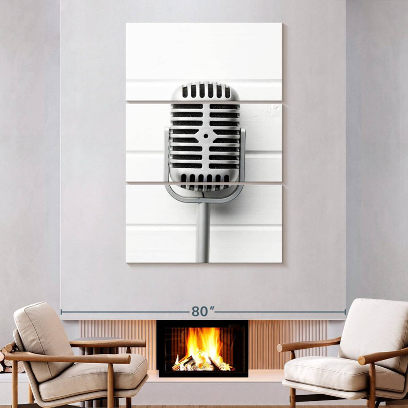 Abarca Retro Stage Microphone, 74" H x 48" W