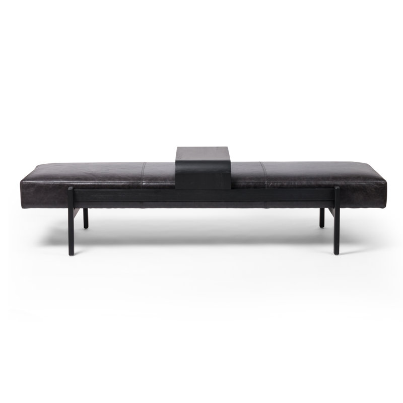 Fawkes Upholstered Bench, Sonoma Black, Brushed Ebony