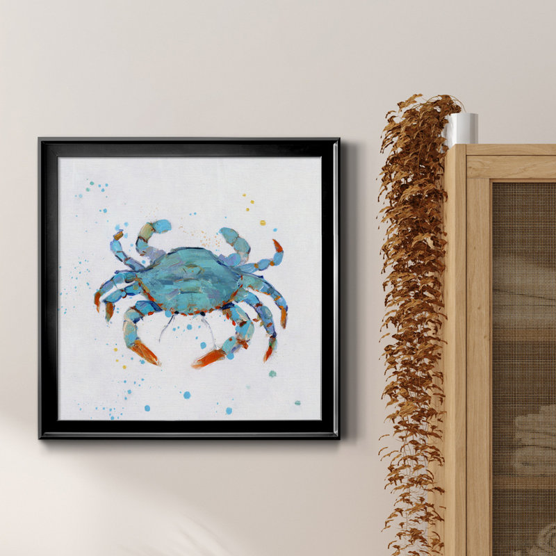 Bulle bleue - Peinture sur toile encadrée, H 26,5 po x l 26,5 po x P 1,5 po, Cadre noir