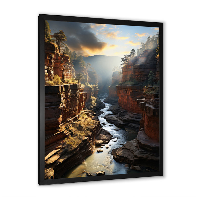 Photographie d'un canyon - Étreinte éternelle II - reproduction, H 32 po x l 24 po x P 1 po, Cadre photo noir