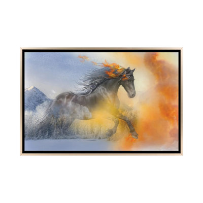 «Ice On Fire - 2026 Year Of The Fire Horse», reproduction d'art sur toile encadrée