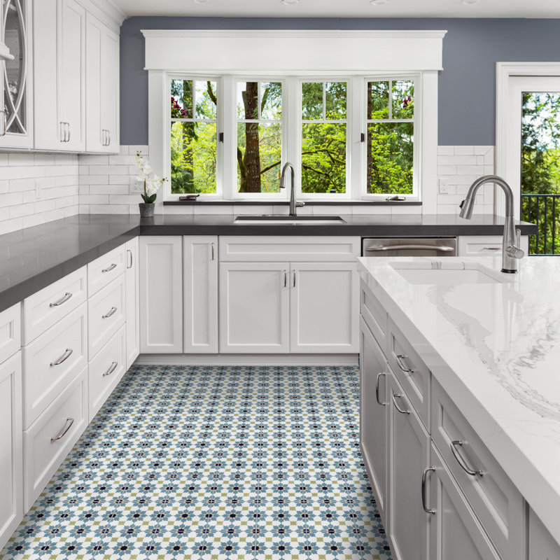Casablanca 7.87 in. x 7.87 in. Matte Tile, Navy