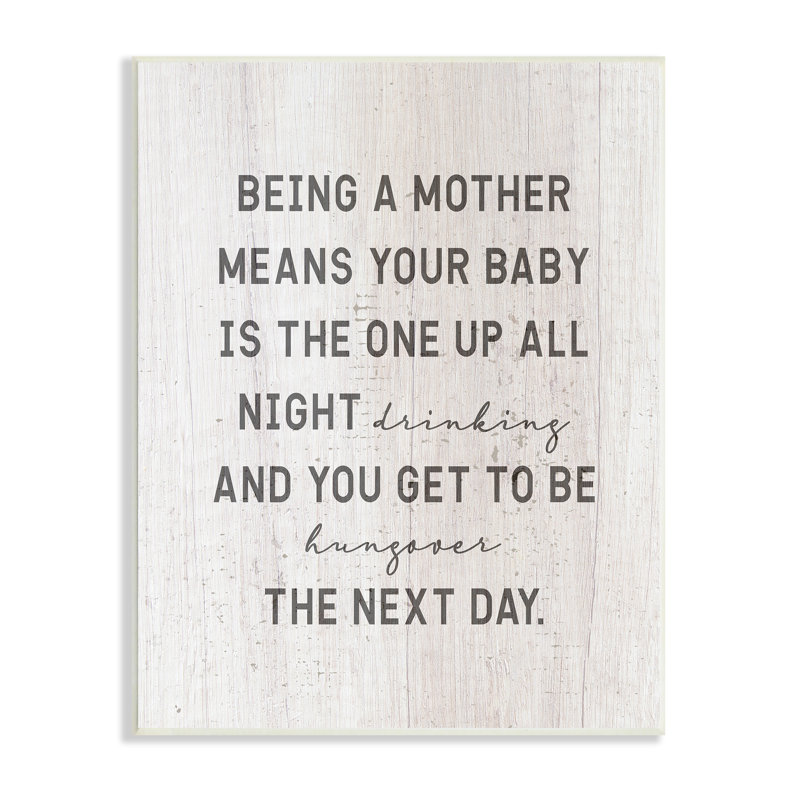 «Being A Mother» (Traduction libre), H 15 po x l 10 po, Plaque murale