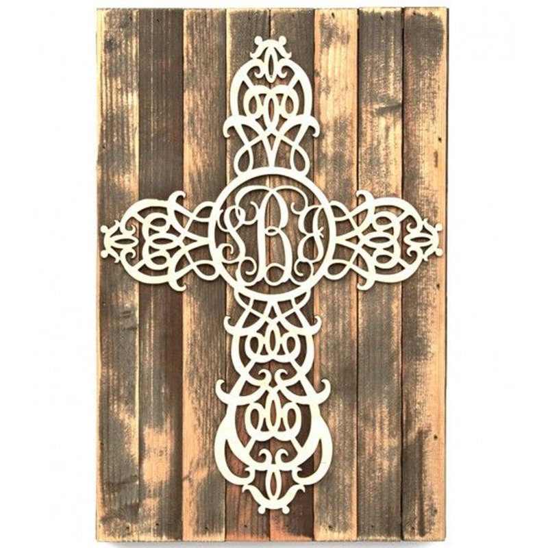 Décoration murale à panneau de bois rustique, H 24 po x l 24 po x P 1,75 po